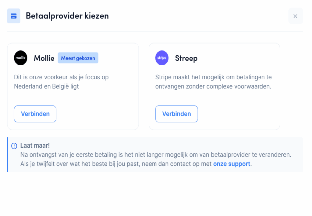 Plug&pay koppelen Mollie
